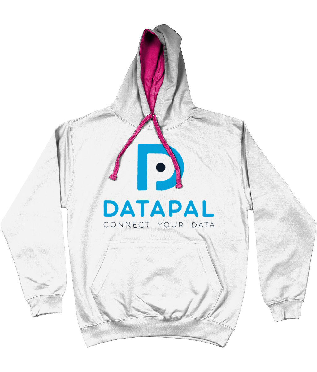 DataPal Hoodie - White, Blue Logo